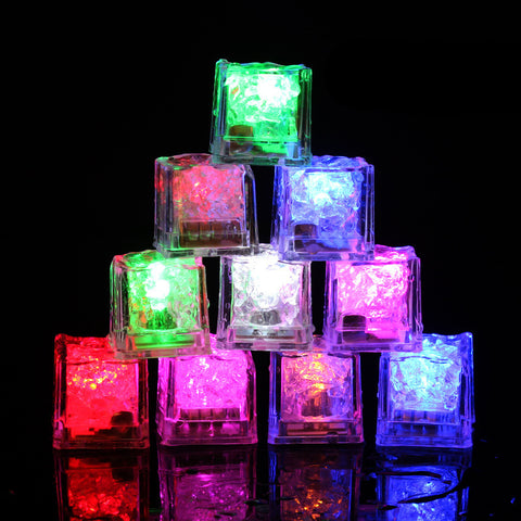 Multi Color Light-Up LED Ice Cubes (12 Pack)